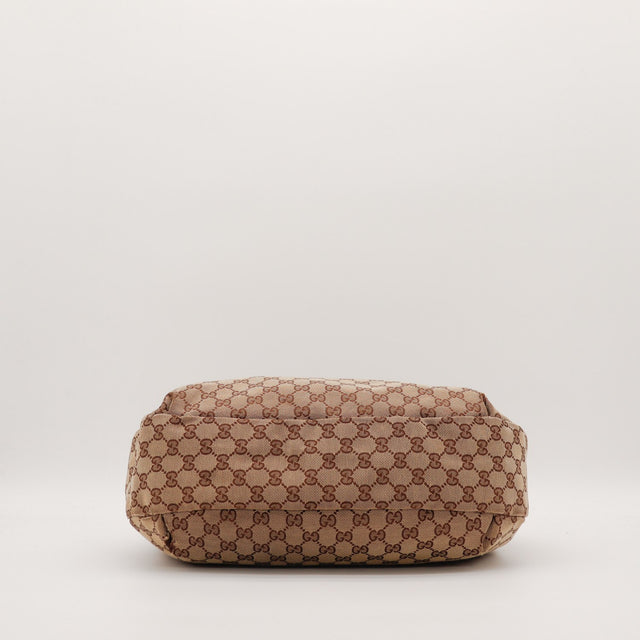 Vue du fond sac Gucci Hobo Web toile monogrammée occasion authentique — AMANA Vintage