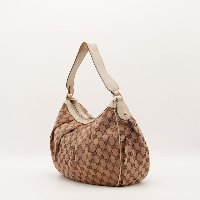 Sac Gucci Sukey profil anse cuir ivoire occasion authentique — AMANA Vintage