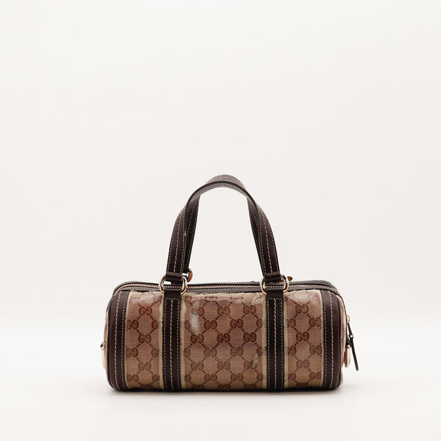 Sac Gucci Boston vue arrière toile enduite occasion authentique — AMANA Vintage