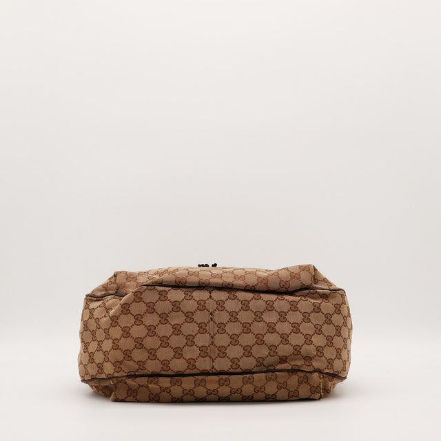 Dessous du sac Gucci Hobo Horsebit toile monogrammée occasion authentique — AMANA Vintage
