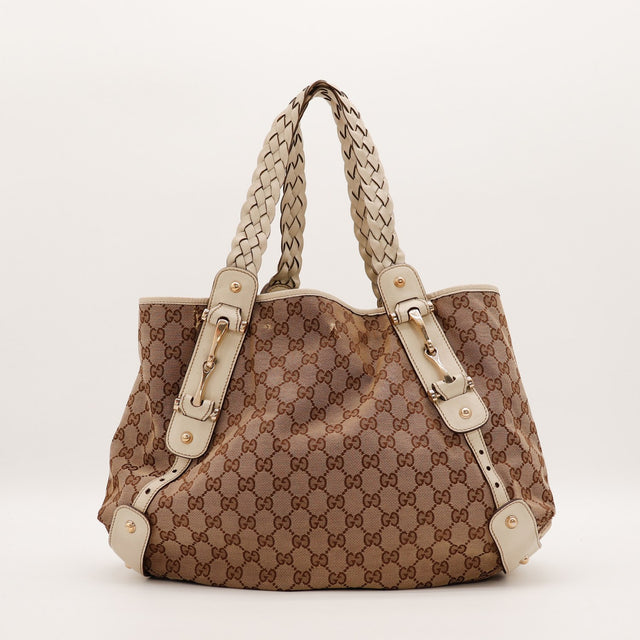 Sac Gucci Pelham Tote toile monogrammée vue arrière occasion authentique — AMANA Vintage