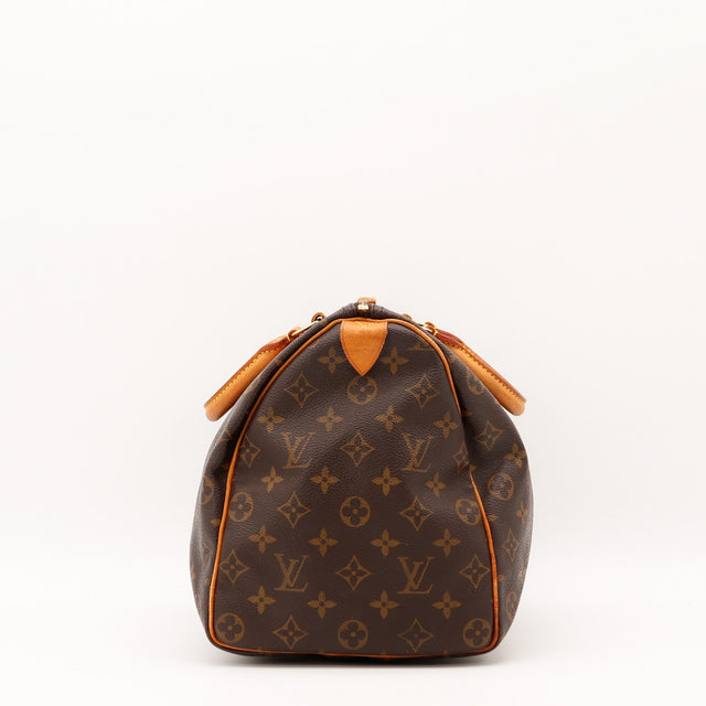 Détail doublure et poche intérieure Louis Vuitton Speedy 35 occasion authentique — AMANA Vintage