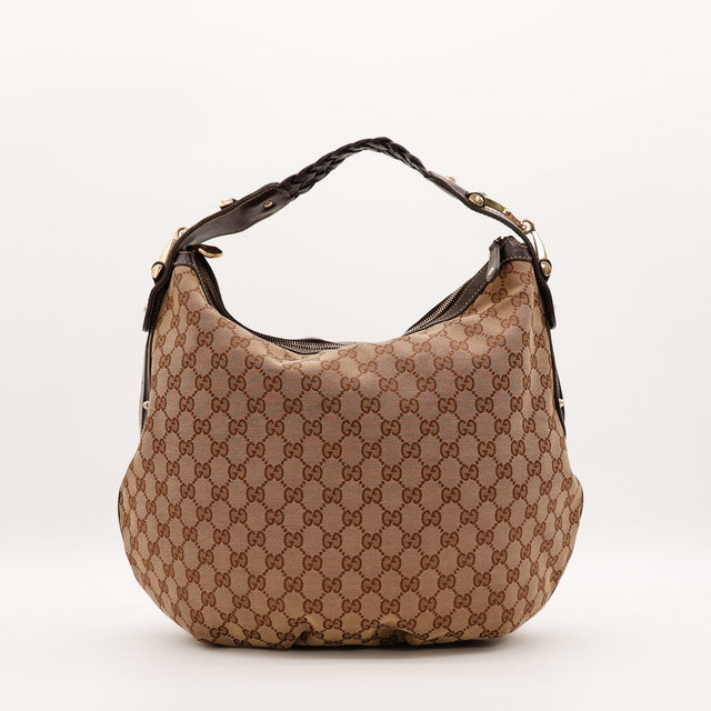 Sac Gucci Hobo toile monogrammée vue de dos occasion authentique — AMANA Vintage