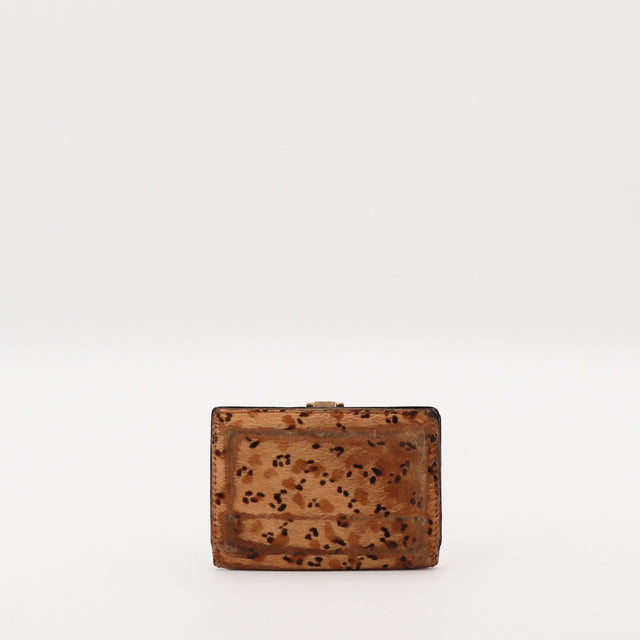 Petit portefeuille Bottega Veneta léopard vue arrière occasion authentique — AMANA Vintage