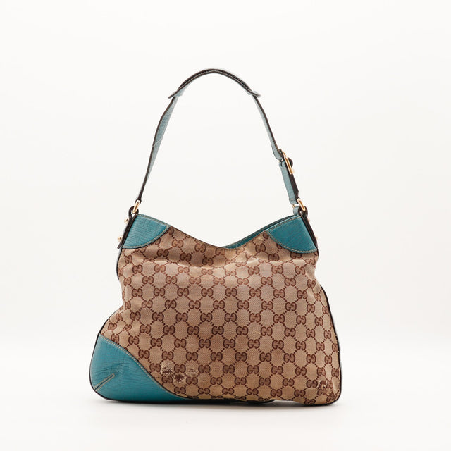 Sac Gucci Jackie Horsebit vue arrière toile monogrammée occasion authentique — AMANA Vintage