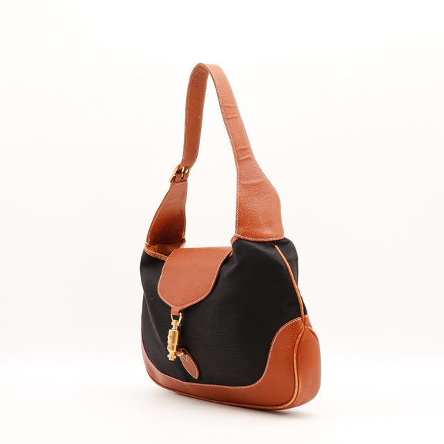 Vue de dos Gucci Jackie toile enduite noire occasion authentique — AMANA Vintage