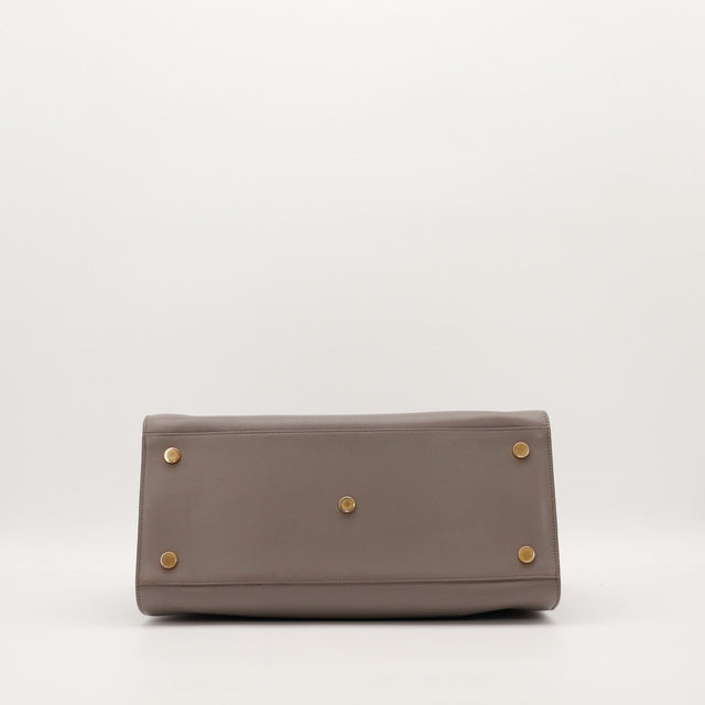 Fond Sac de Jour Grand Saint Laurent pieds dorés cuir taupe — AMANA Vintage