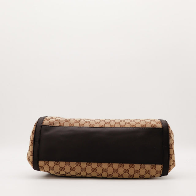 Fond Hobo Gucci toile monogrammée cuir marron occasion authentique — AMANA Vintage