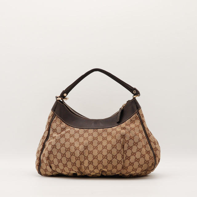 Sac Gucci Hobo toile monogrammée vue arrière occasion authentique — AMANA Vintage