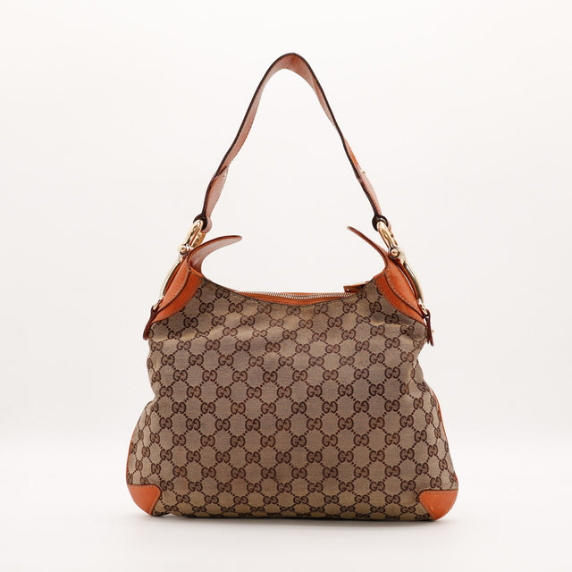 Face arrière Hobo Gucci toile monogrammée beige marron occasion — AMANA Vintage