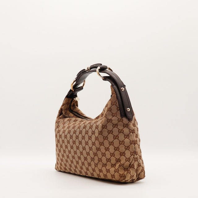 Sac Gucci Hobo profil anse à anneaux dorés occasion authentique — AMANA Vintage