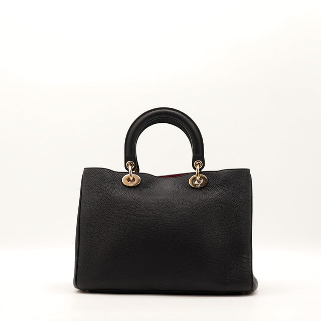 Sac Dior Diorissimo cuir grainé noir vue arrière occasion authentique — AMANA Vintage