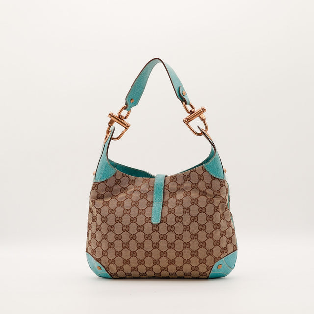 Sac Gucci New Jackie vue arrière toile monogrammée occasion authentique — AMANA Vintage