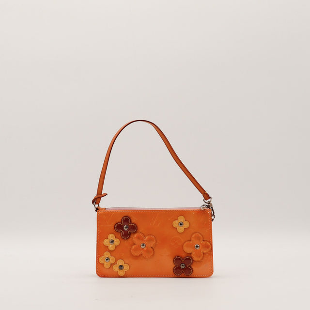 Pochette Louis Vuitton Vernis Fleurs face arrière appliques fleurs — AMANA Vintage