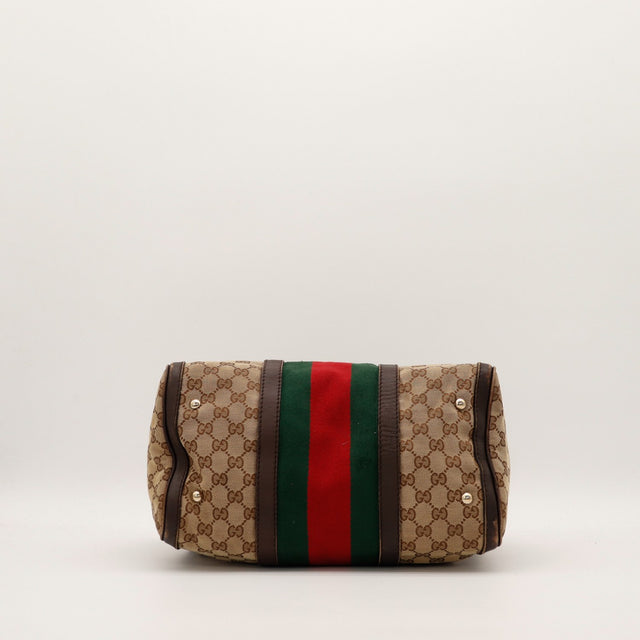 Sac Gucci Joy Boston Web vue du fond avec pieds métalliques — AMANA Vintage