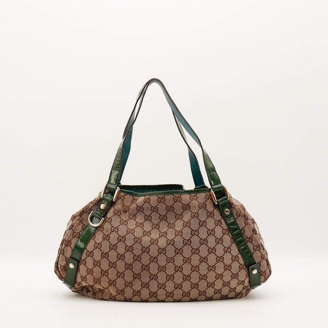 Sac Gucci Hobo vue arrière toile monogrammée beige — AMANA Vintage