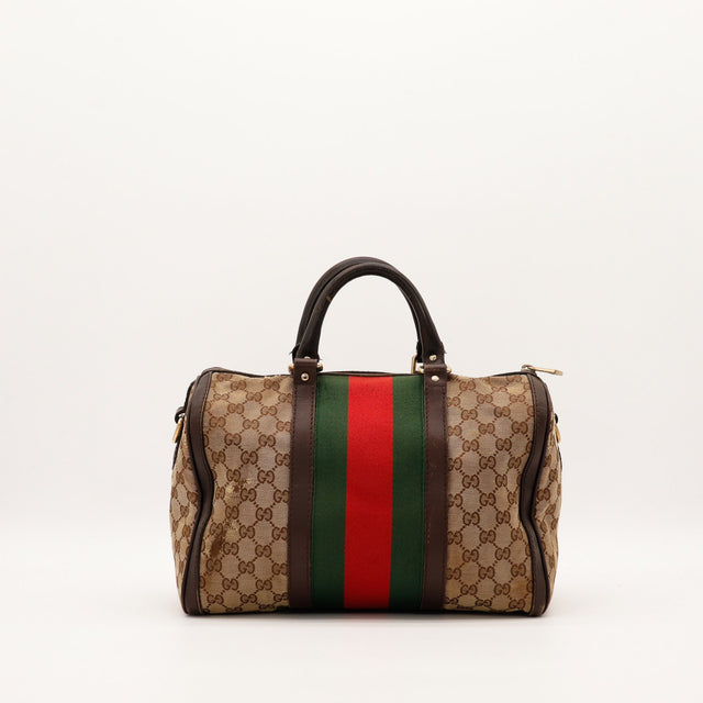 Gucci Boston Web vue de face arrière bande Web signature — AMANA Vintage