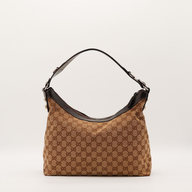 Sac Gucci Hobo toile monogrammée vue de face occasion authentique — AMANA Vintage