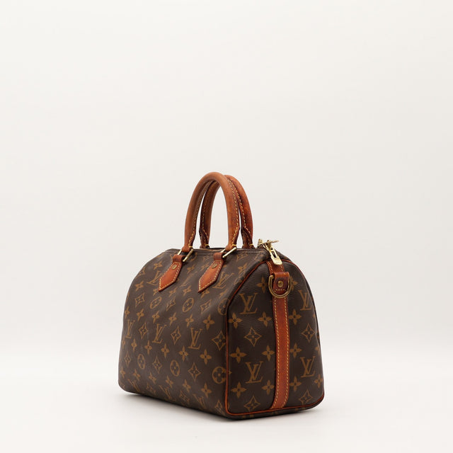 Sac Louis Vuitton Speedy 25 vue trois quarts anneaux latéraux occasion authentique — AMANA Vintage