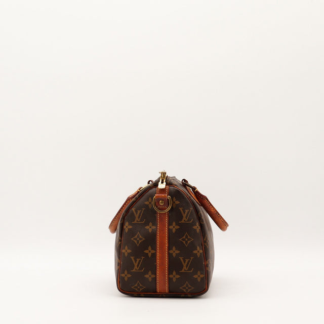 Sac Louis Vuitton Speedy 25 vue de profil toile Monogramme occasion authentique — AMANA Vintage