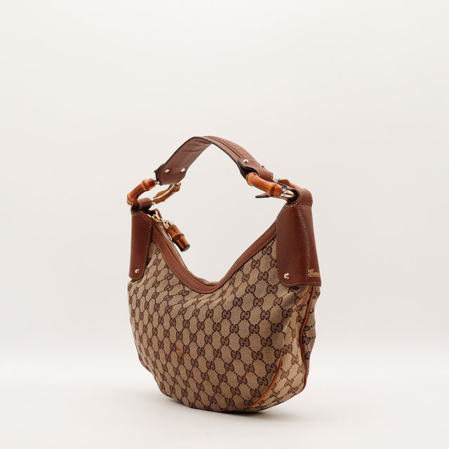 Sac Gucci Hobo Bambou profil anneaux bambou occasion authentique — AMANA Vintage