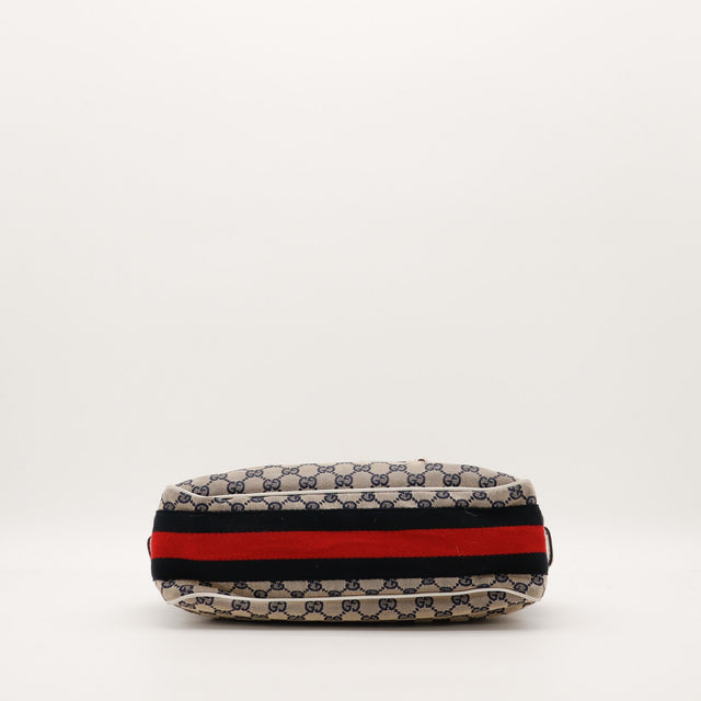 Hobo Gucci Horsebit vue du dessous bande Web rouge noir — AMANA Vintage