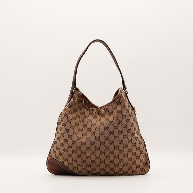 Sac Gucci Hobo toile monogrammée vue arrière occasion authentique — AMANA Vintage