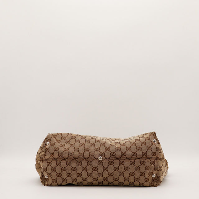 Fond du Tote Gucci monogramme avec pieds métalliques — AMANA Vintage