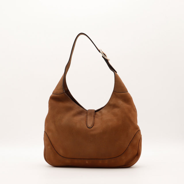 Sac Gucci New Jackie cuir marron vue arrière occasion authentique — AMANA Vintage