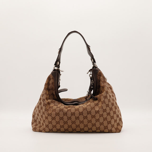 Hobo Gucci vue de face alternative toile monogrammée occasion — AMANA Vintage