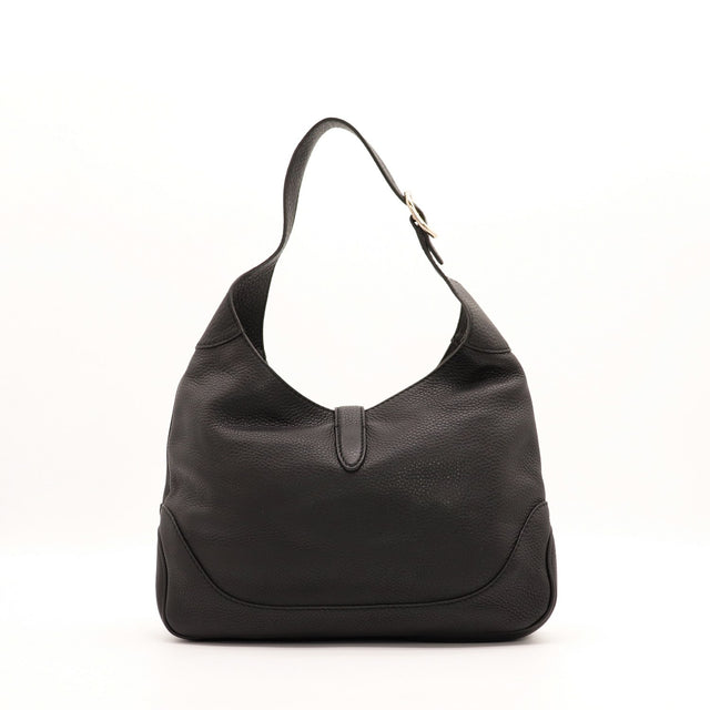 Sac Gucci New Jackie noir vue de dos cuir grené occasion authentique — AMANA Vintage