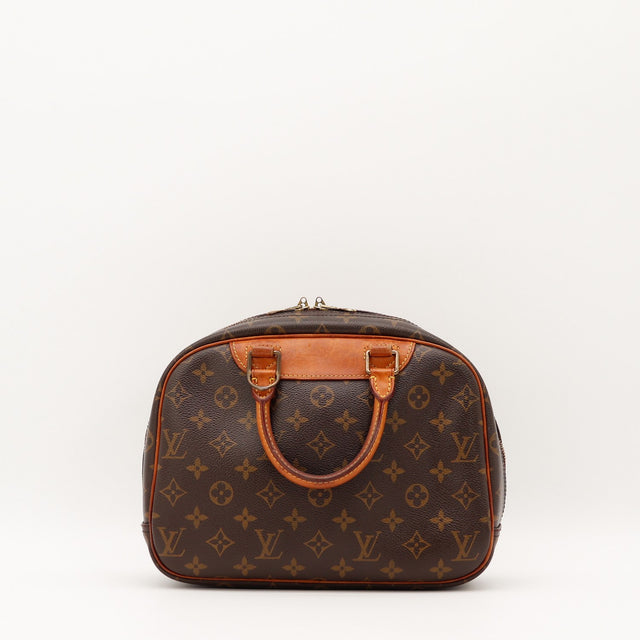 Détail des anses en cuir vachette Louis Vuitton Trouville occasion authentique — AMANA Vintage