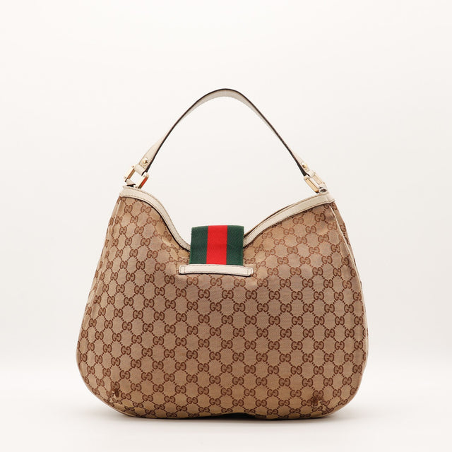 Sac Gucci Hobo Web toile monogrammée vue arrière occasion authentique — AMANA Vintage