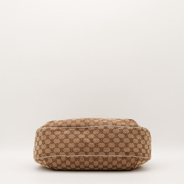 Fond du sac Gucci Hobo Web toile monogrammée occasion authentique — AMANA Vintage