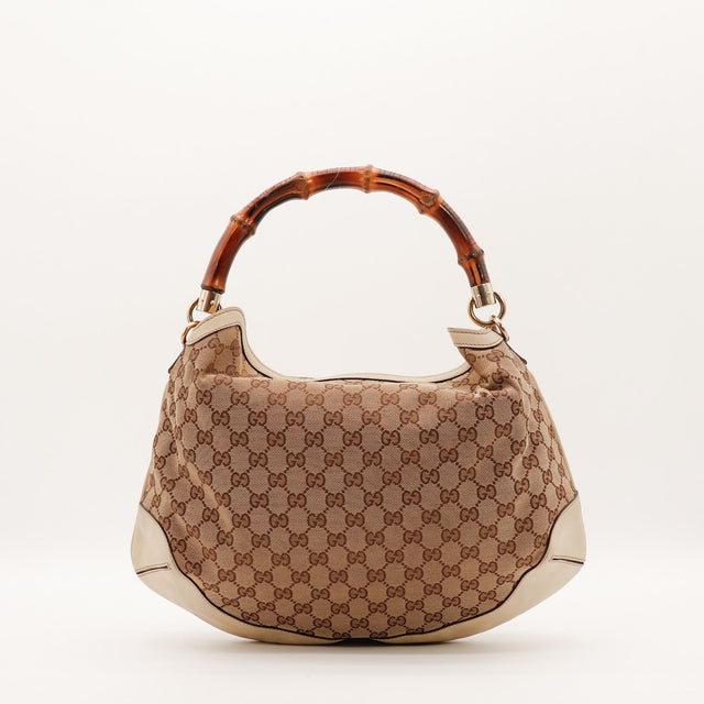 Sac Gucci Hobo Bambou vue arrière toile monogrammée occasion authentique — AMANA Vintage