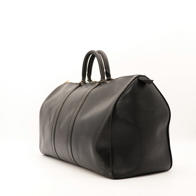 Detail anses et bandouliere Louis Vuitton Keepall 45 Epi Noir — AMANA Vintage