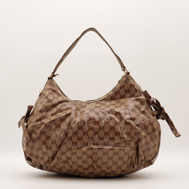 Sac Gucci Hobo Web vue arrière toile monogrammée occasion authentique — AMANA Vintage