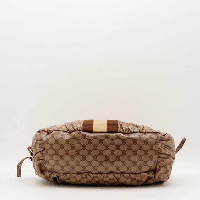 Fond du sac Gucci Hobo Web toile enduite occasion authentique — AMANA Vintage