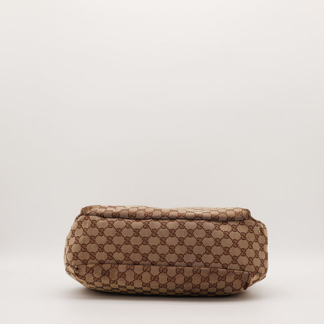 Gucci Hobo Web vue du fond toile monogrammée occasion authentique — AMANA Vintage