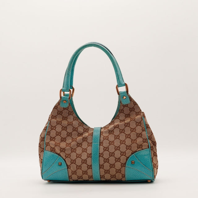 Sac Gucci New Jackie vue arrière toile monogrammée occasion authentique — AMANA Vintage