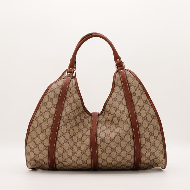 Face arrière Tote Horsebit Gucci toile monogrammée marron — AMANA Vintage