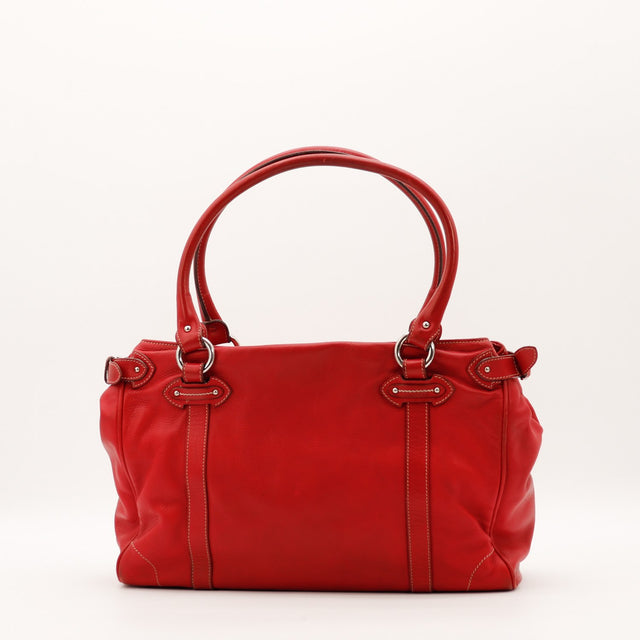 Sac à main Dior cuir rouge vue arrière occasion authentique — AMANA Vintage