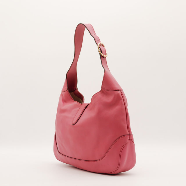 Sac Gucci New Jackie cuir rose profil et bandoulière réglable — AMANA Vintage