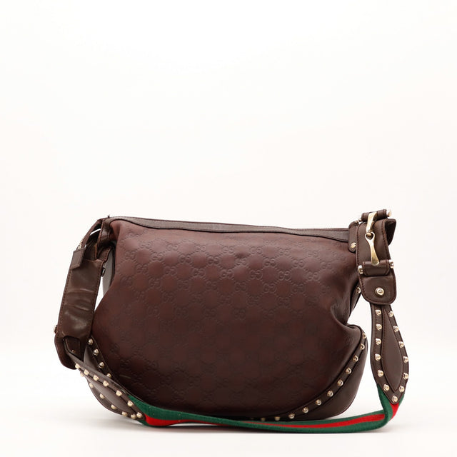 Hobo Gucci Indy bandoulière Web rouge vert vue de face arrière — AMANA Vintage
