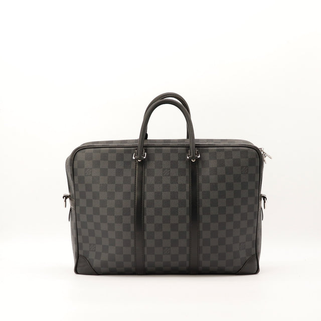 Porte-documents Louis Vuitton Damier Graphite vue de face grande taille occasion — AMANA Vintage