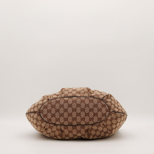 Fond du sac Gucci Hobo Horsebit toile monogrammée état général — AMANA Vintage