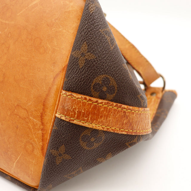 Détail de la ficelle de serrage Louis Vuitton Petit Noé Toile Monogramme occasion authentique — AMANA Vintage