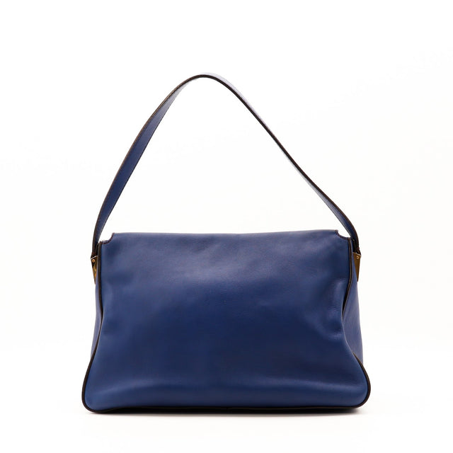 Sac Fendi Mamma Baguette cuir bleu vue arrière occasion authentique — AMANA Vintage