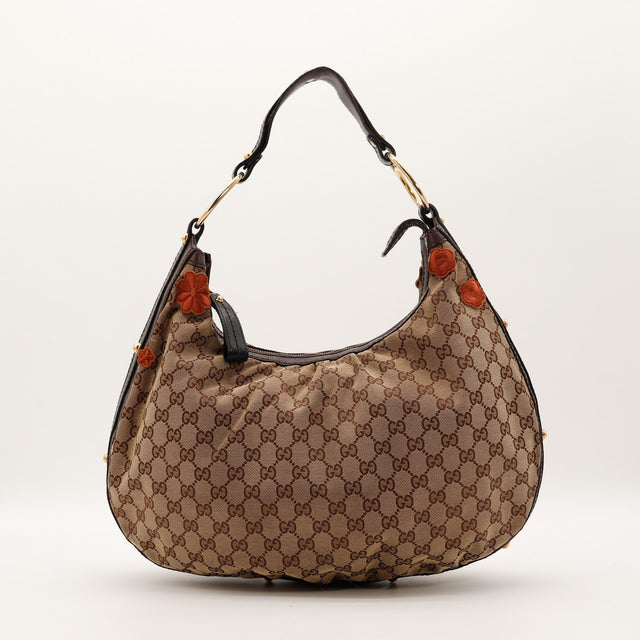 Sac Gucci Hobo toile monogrammée vue arrière occasion authentique — AMANA Vintage