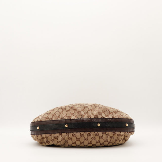 Fond du sac Gucci Hobo toile monogrammée et clous dorés — AMANA Vintage